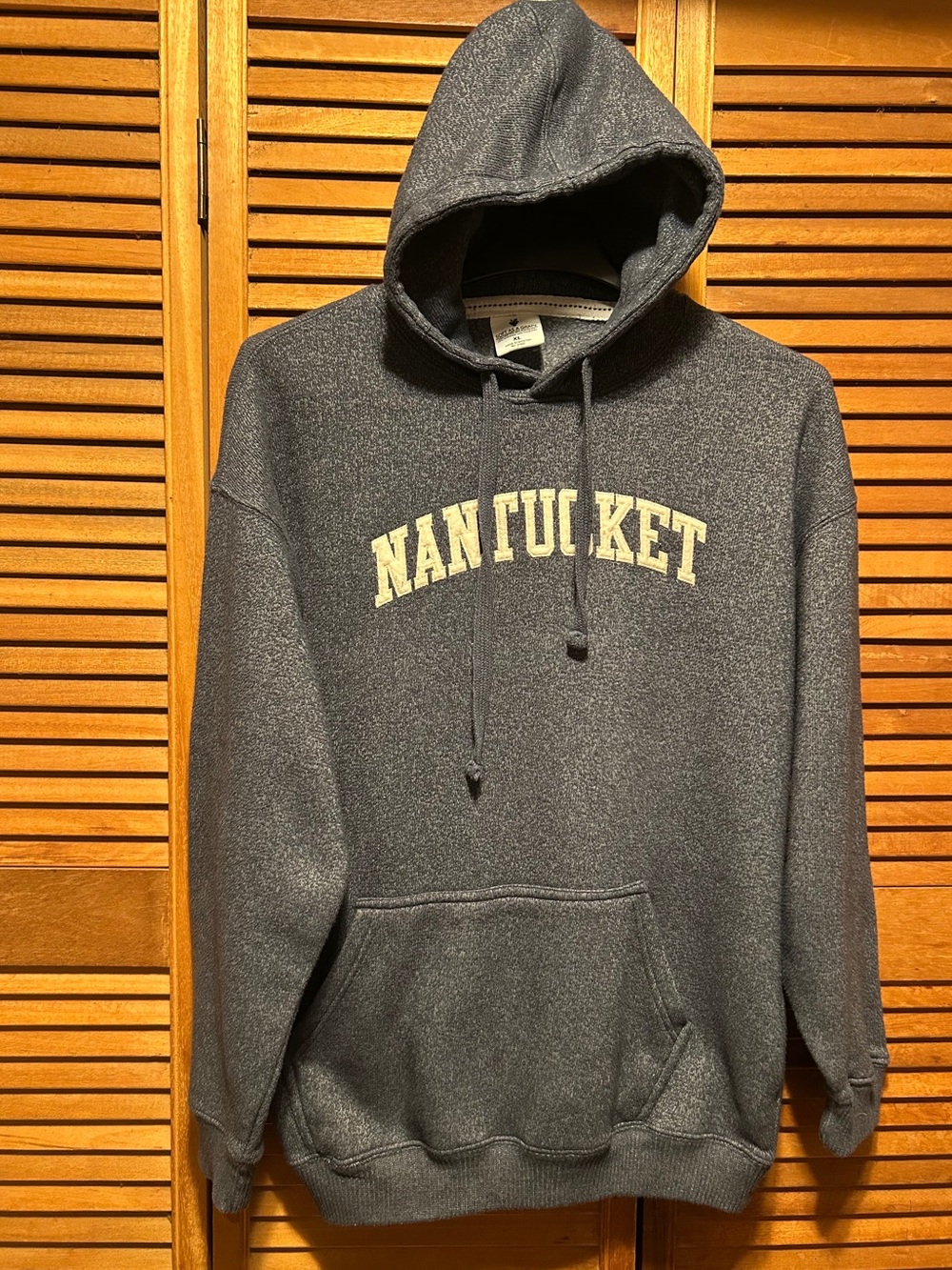 Soft As A Grape Grayish/Blue Pullover Hoodie with Front Pocket